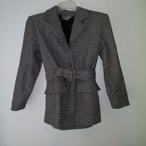 Vtg Spring Street houndstooth blazer jacket sz S